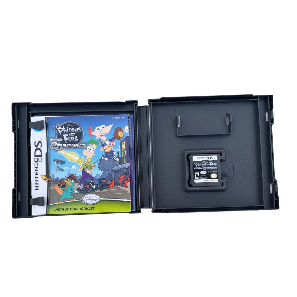 Phineas and Ferb Across the 2nd Dimension Nintendo DS Disney CIB Manual Poster